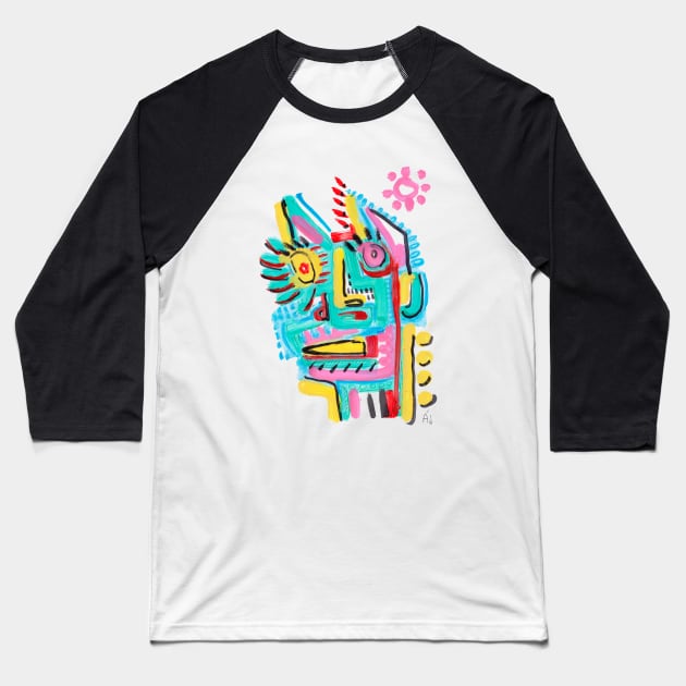 face Baseball T-Shirt by Angel Rivas